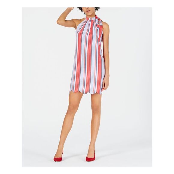 MAISON JULES Womens Sleeveless Halter Mini Shift Dress - Picture 1 of 4